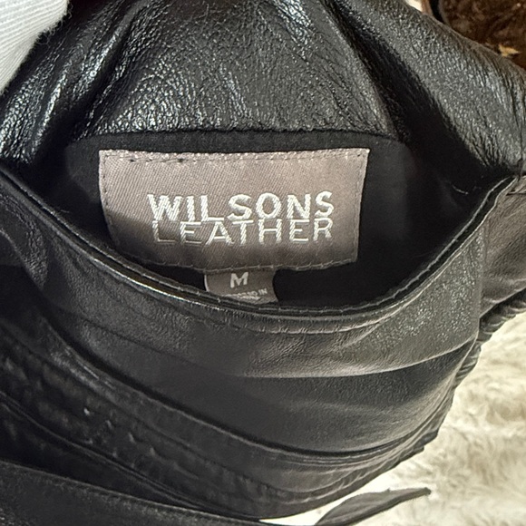 Wilson’s Leather Black Vintage Faux Fur Lined Hooded Winter Coat Waist Belt - Picture 4 of 10